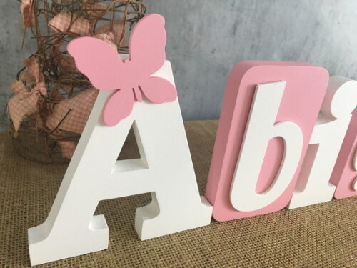 Letras de mdf -nomes Blocos Borboleta