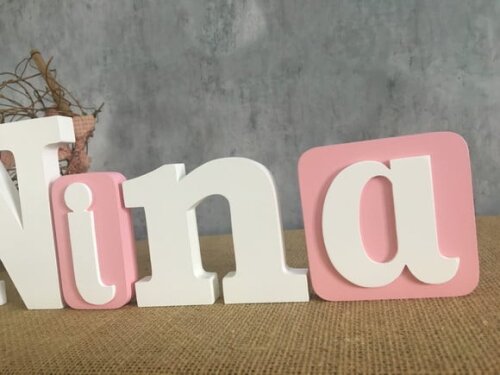 Letras de mdf -nomes Blocos Borboleta