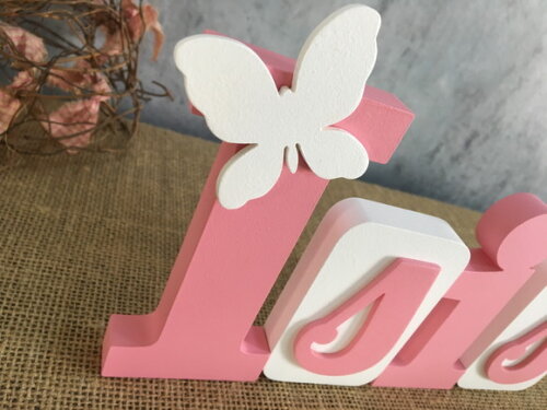 Letras de mdf -nomes Blocos Borboleta