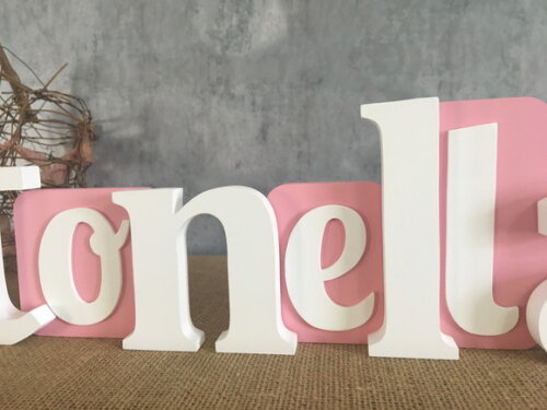 Letras de MDF -Nomes Blocos Borboleta