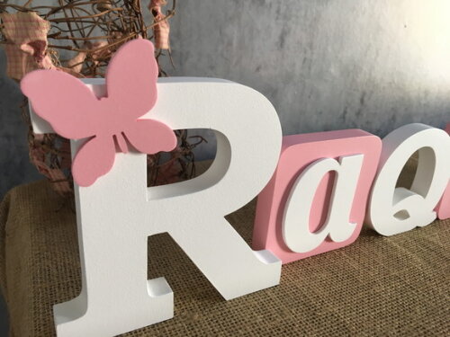 Letras de MDF -Nomes Blocos Borboleta