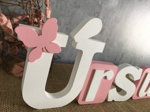 Letras de MDF -Nomes Blocos Borboleta