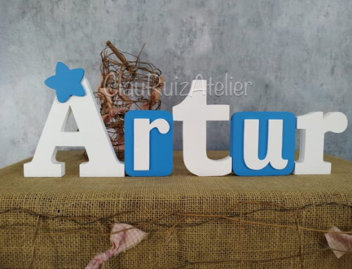 Letras de mdf -nomes Blocos Estrela