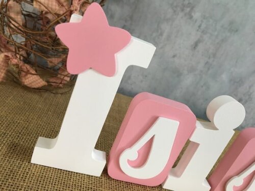 Letras de mdf -nomes Blocos Estrela