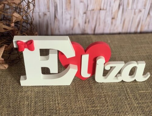 Letras de mdf -nomes Coração