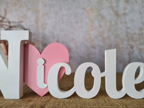 Letras de MDF -Nomes Coração