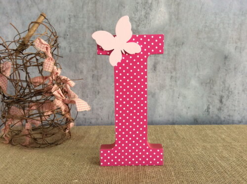 Letras de MDF Iniciais com Borboleta