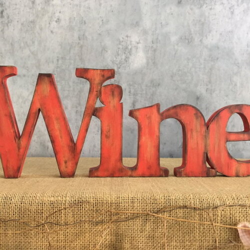 Letras de Parede Rústicas WINE
