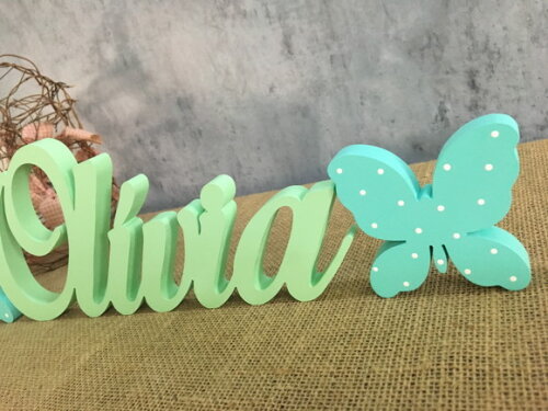 Letras Decorativas - Nome em mdf + Borboletas
