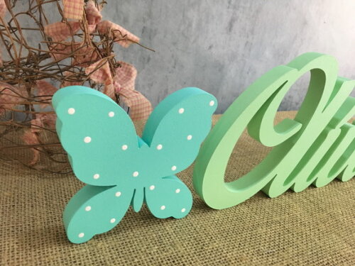 Letras Decorativas - Nome em mdf + Borboletas