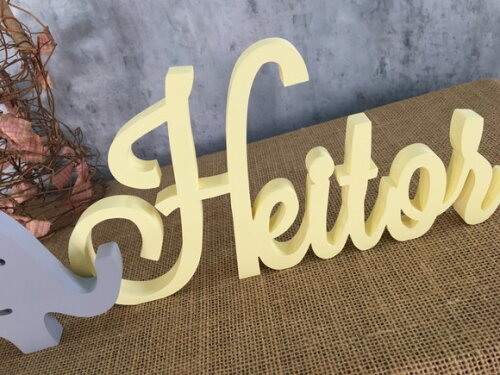 Letras Decorativas - nome em MDF + Elefantinho