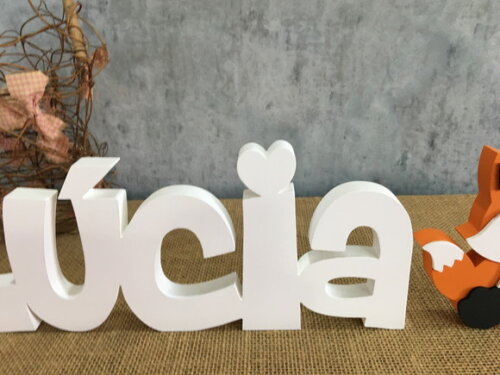 Letras Decorativas - nome em MDF + Raposa