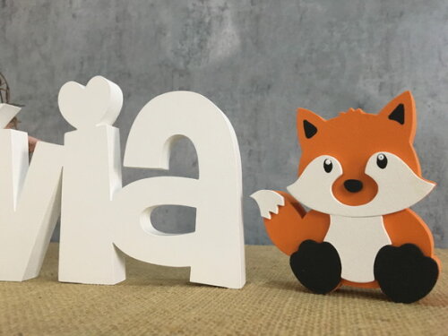 Letras Decorativas - nome em MDF + Raposa