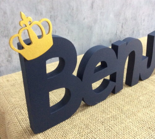 Letras Decorativas - nome em MDF Linha CH Com Coroa