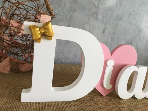 Letras Decorativas - Nomes - Coração Laço de Resina