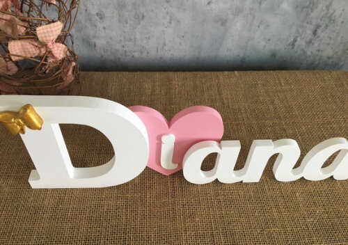 Letras Decorativas - Nomes - Coração Laço de Resina