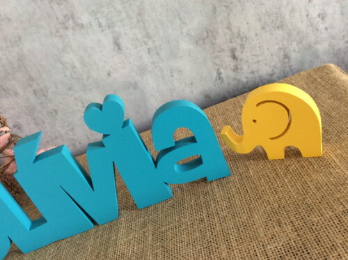 Letras Decorativas De MDF + Elefantinho