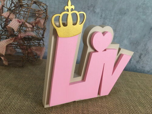 Letras Decorativas De MDF SOBREPOSIÇÃO E COROA