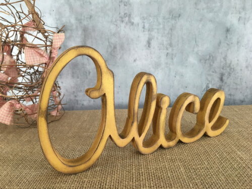 Letras Decorativas em MDF - Linha Cursiva - Rústica