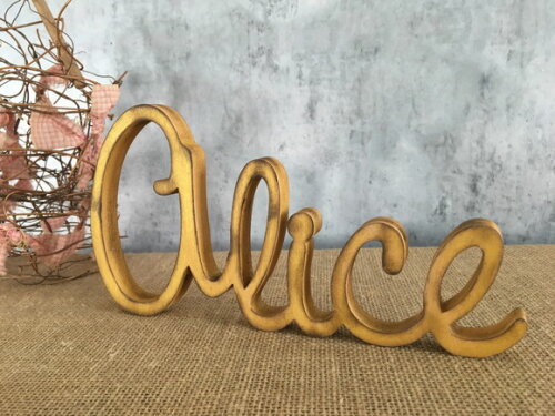 Letras Decorativas em MDF - Linha Cursiva - Rústica