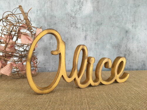 Letras Decorativas em MDF - Linha Cursiva - Rústica