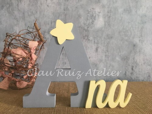 Letras Decorativas em MDF PERSONALIZADO 18cm ESTRELA