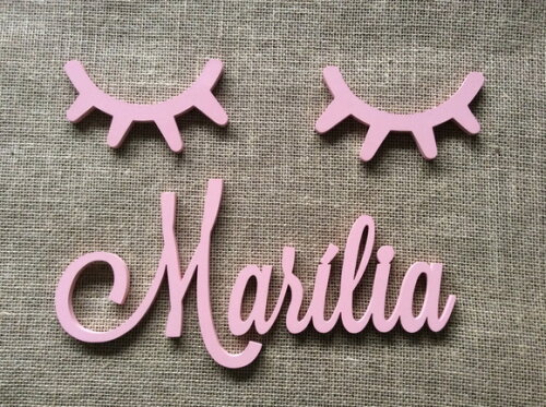 Letras Decorativas Nome De Parede + Sleepy Eyes