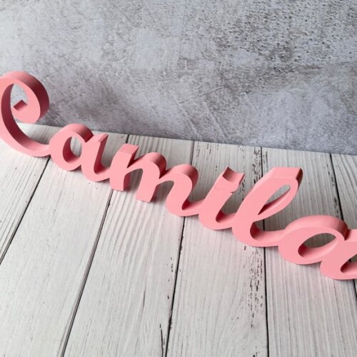Linha Cursiva -letras Decorativas em mdf Palavras