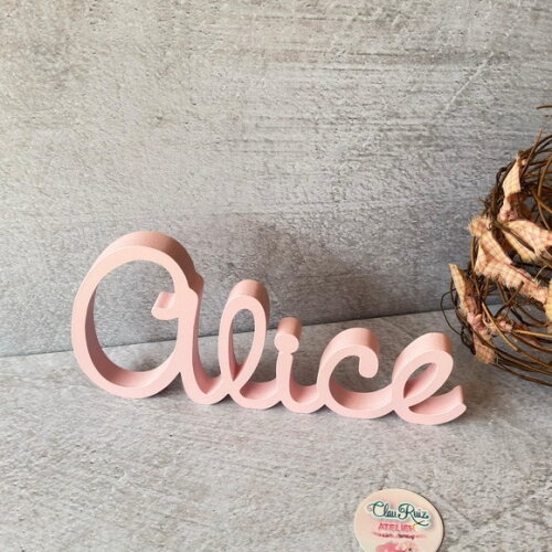 Linha Cursiva -letras Decorativas em mdf Quarto de Bebê