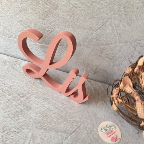 Linha Cursiva -letras Decorativas em mdf Quarto de Bebê