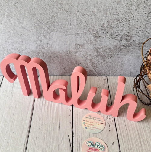 Linha Cursiva -letras Decorativas em mdf Quarto de Bebê