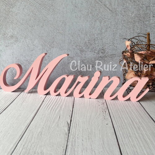 Linha Cursiva -letras Decorativas em mdf Quarto de Bebê