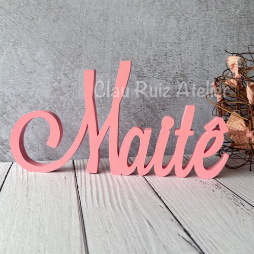 Linha Cursiva -letras Decorativas em mdf Quarto de Bebê