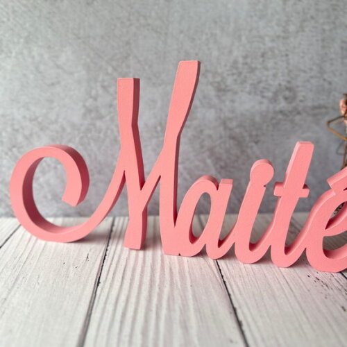 Linha Cursiva -letras Decorativas em mdf Quarto de Bebê