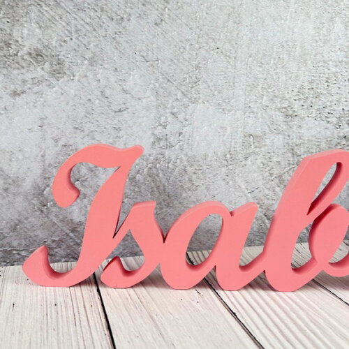 Linha Cursiva -letras Decorativas em mdf Quarto de Bebê