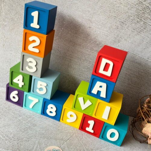 Mesversário Cubos 6x6cm- Decoração Bebê