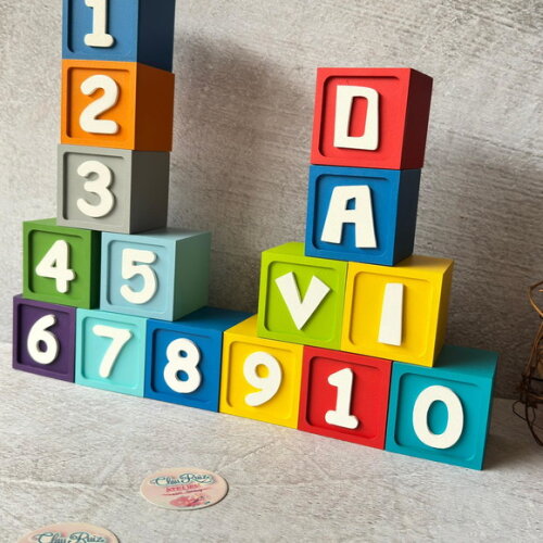 Mesversário Cubos 6x6cm- Decoração Bebê