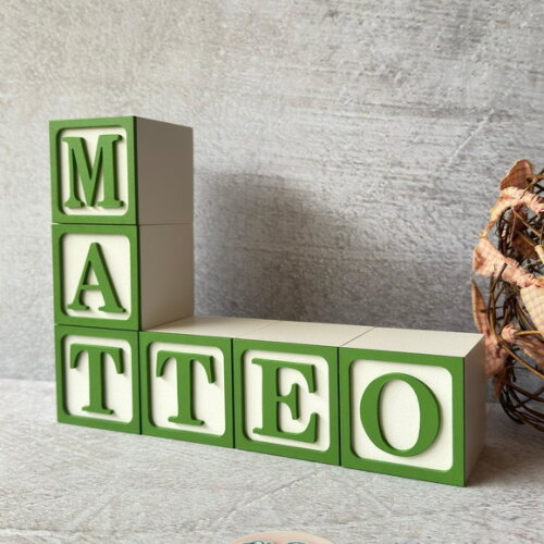 Nome com Moldura Cubos 6x6 Decoração Bebê e Criança