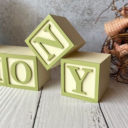 Nome com Moldura Cubos 6x6 Decoração Bebê e Criança