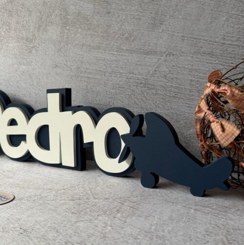Nome em mdf - Linha Ch e Avião - Decoração Bebê e Infantil