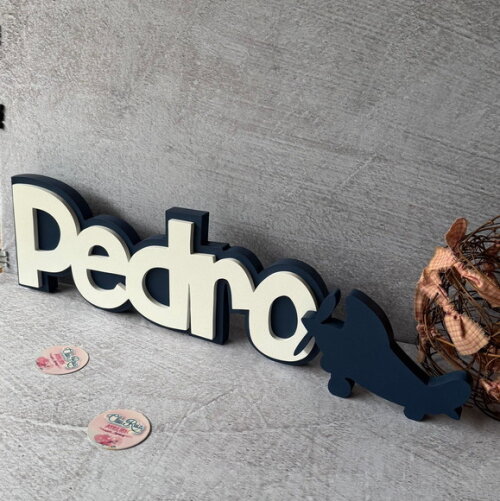 Nome em mdf - Linha Ch e Avião - Decoração Bebê e Infantil