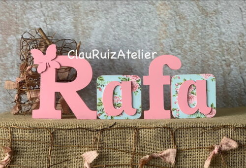 Nomes De Mdf Em Blocos Com Borboleta E Tecido