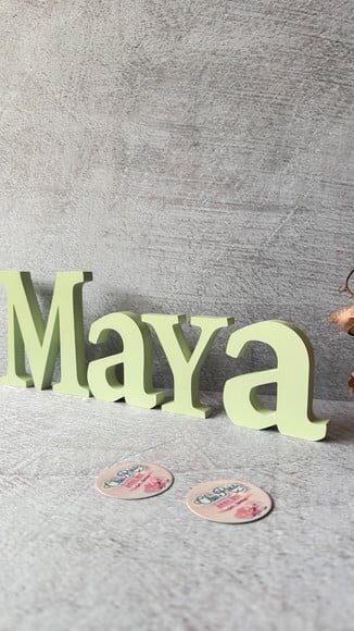Nomes de Mesa em mdf Linha Letras de Forma - Bebê