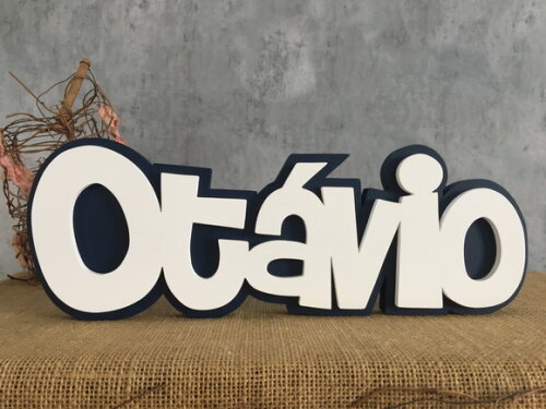 Nomes em mdf - Sobreposição