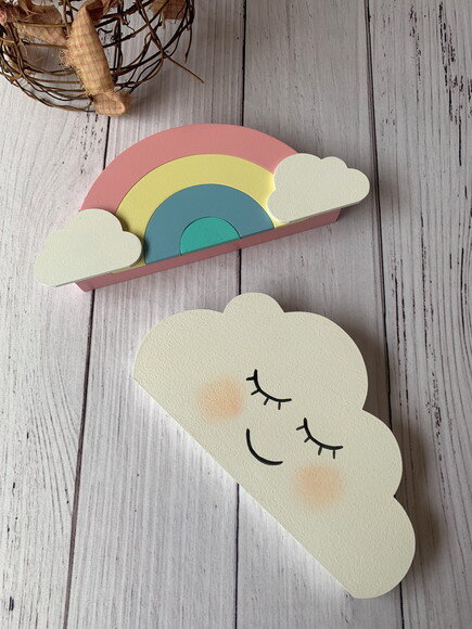Nuvem + Arco Íris - Decoração Bebê