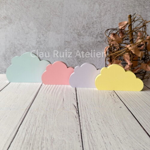 Nuvens Pastel - Decoração Bebê - Kit com 4