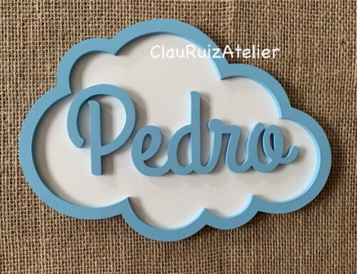 Porta de Maternidade Nuvem com Nome