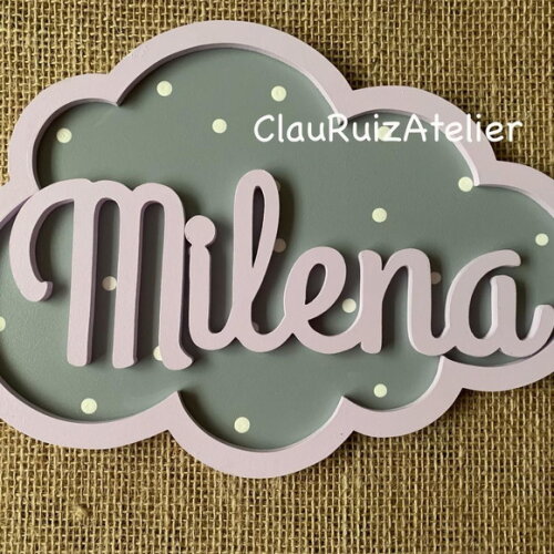 Porta de Maternidade Nuvem com Nome
