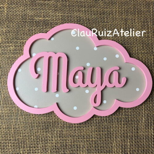 Porta de Maternidade Nuvem com Nome