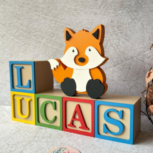 Cubos Decorativos de MDF para Quarto de Bebê e infantil -Tema Bo